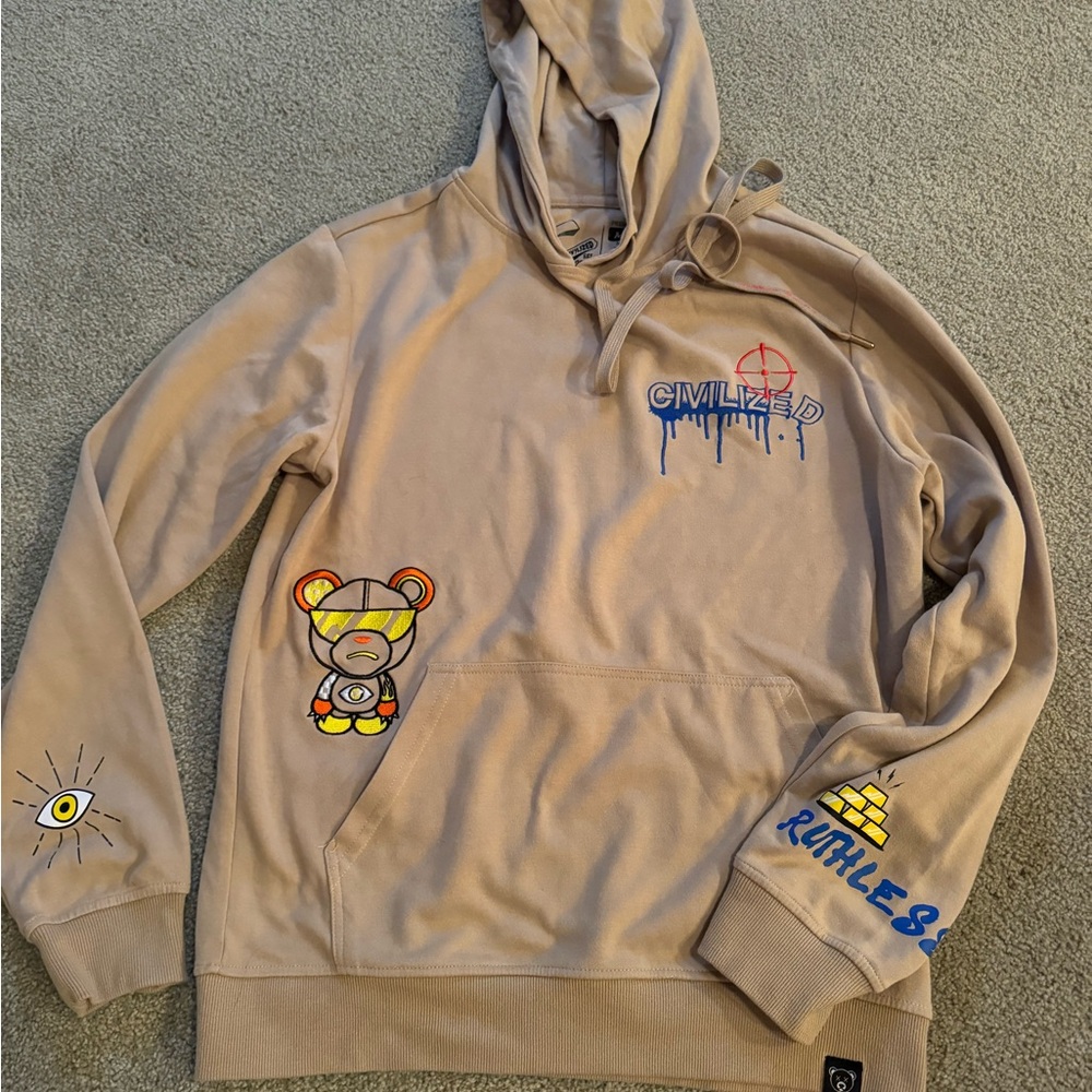 Vintage civilized sweatshirt ruthless teddy bear embroidered mens sz large